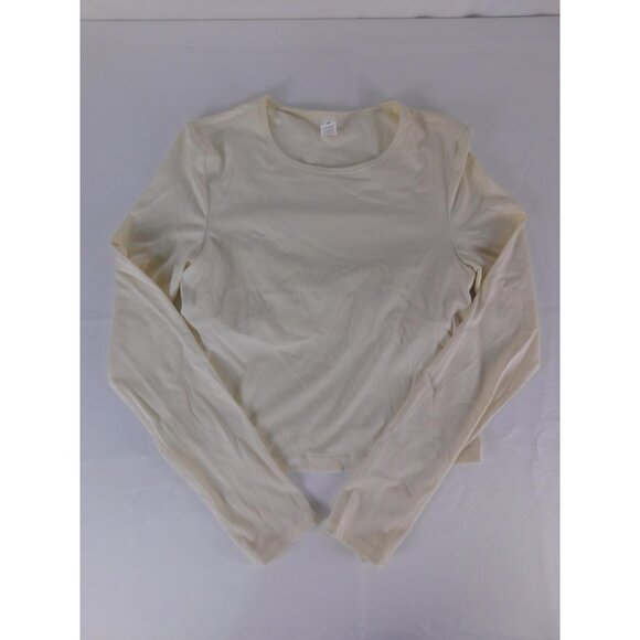 Yogalicious Tops - Yogalicious Shirt Womens Medium White Heavenly Rib Long Sleeve Crop Athletic